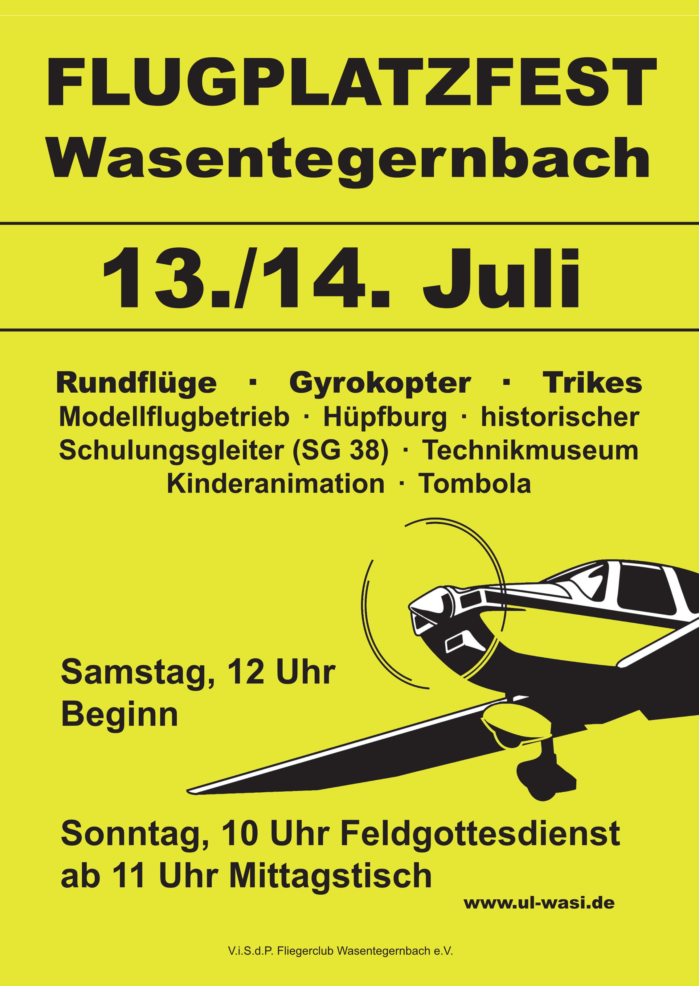 Flugplatzfest Wasentegernbach